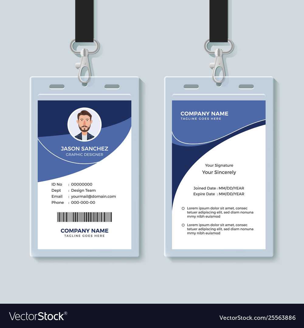 Simple Corporate Id Card Design Template Regarding Work Id Card Template