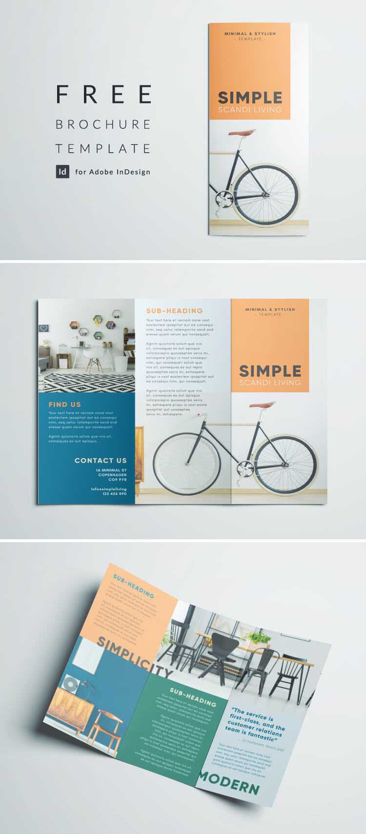 Simple Tri Fold Brochure | Free Indesign Template For Brochure Templates Free Download Indesign