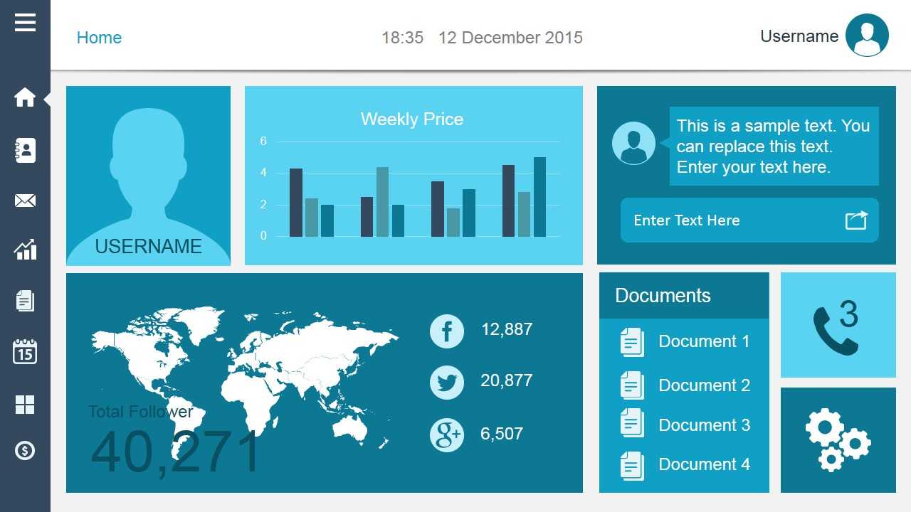 Smart Dashboard Powerpoint Template With Powerpoint Dashboard Template Free