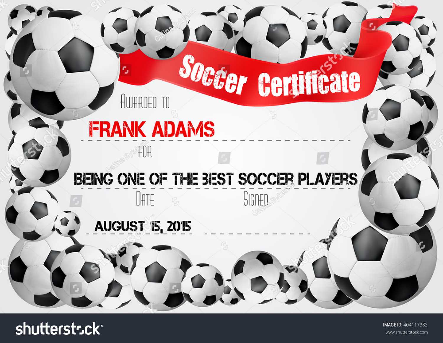 Soccer Certificate Template Football Ball Icons Stock Vector Regarding Soccer Certificate Template