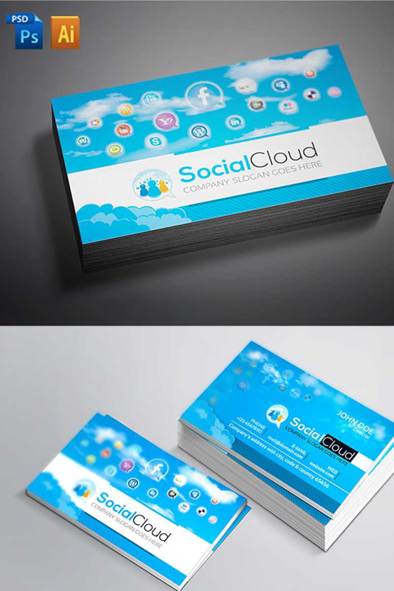 Social Media Business Card Corporate Identity Template Pertaining To Media Id Card Templates