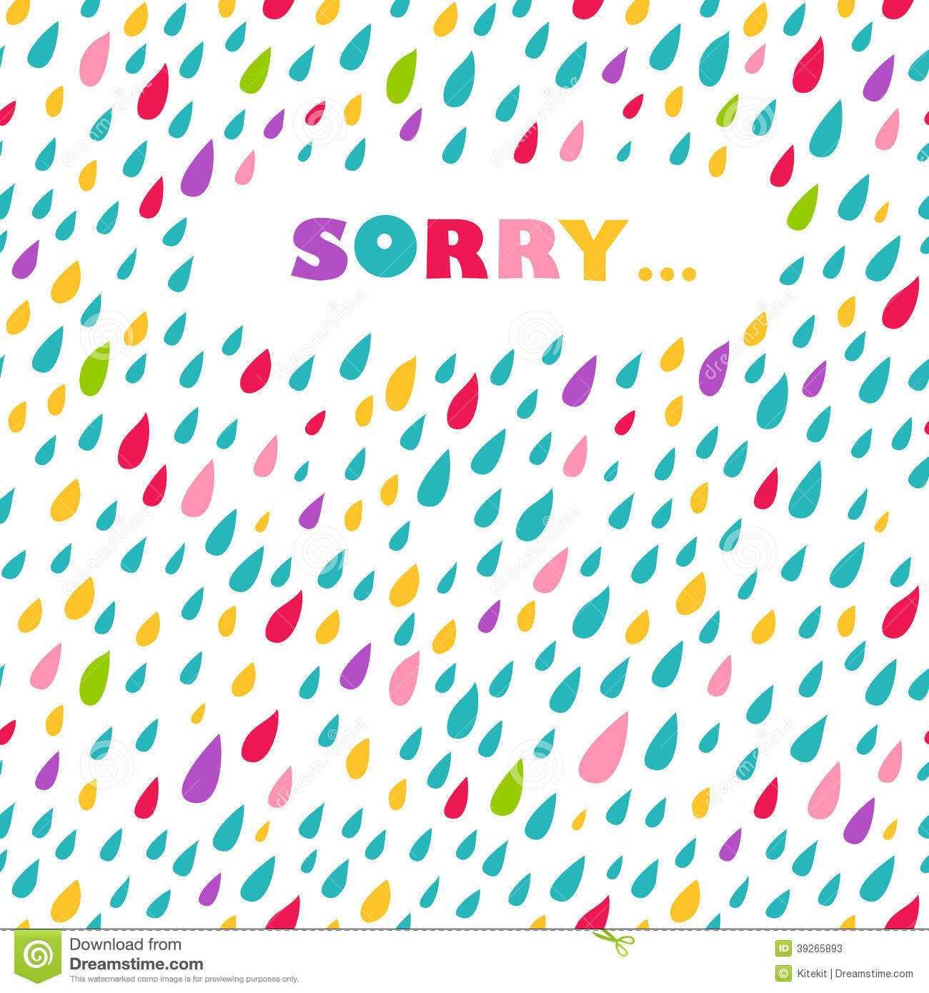 Sorry Card. Drops Background. Stock Vector – Illustration Of Inside Sorry Card Template