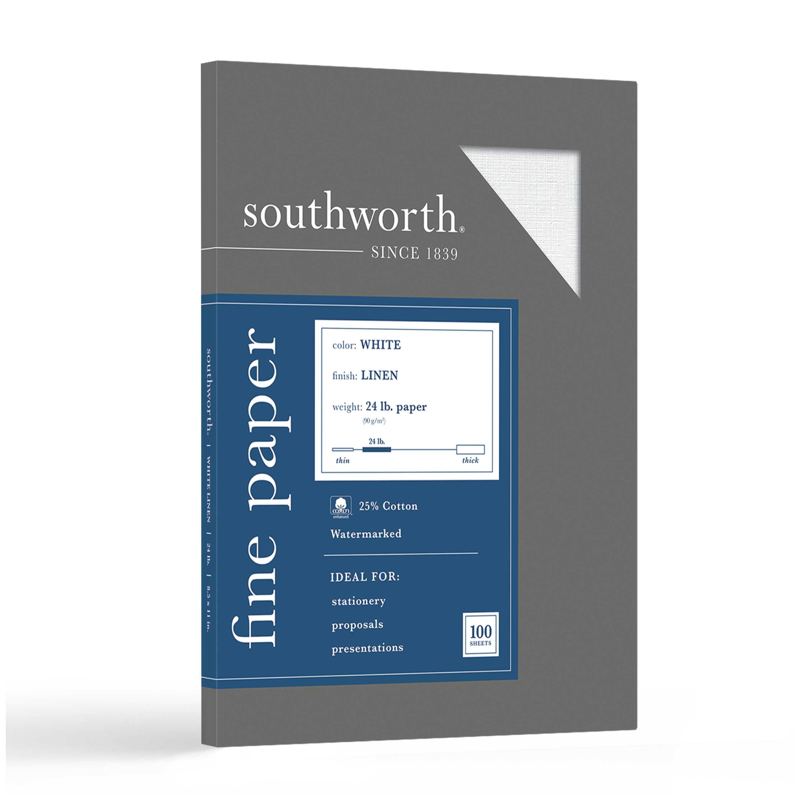 Southworth, Soup554Ck, 25% Cotton Business Paper, 100 / Box, White –  Walmart With Southworth Business Card Template