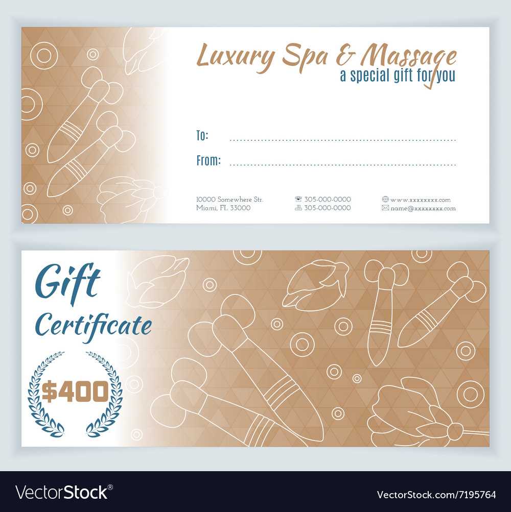 Spa Massage Gift Certificate Template In Massage Gift Certificate Template Free Download