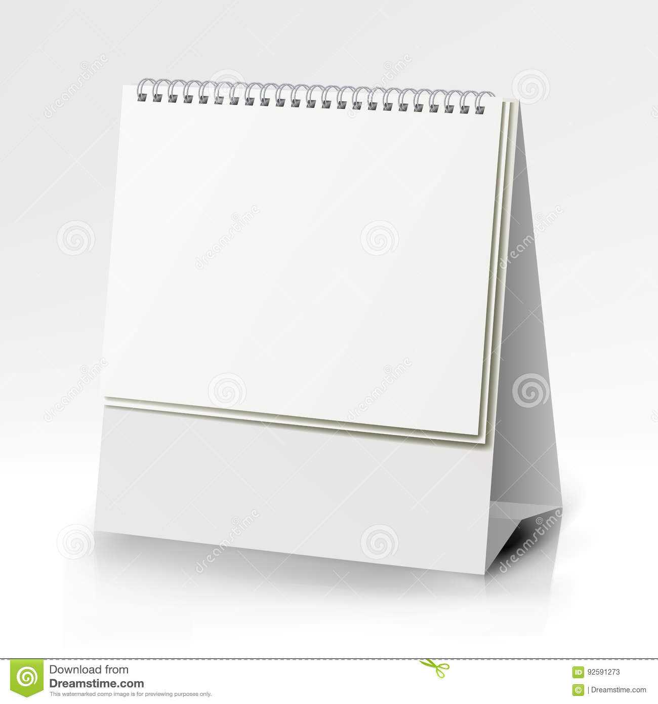 Spiral Calendar Vector. Table Blank Stand Holder For Menu Pertaining To Card Stand Template