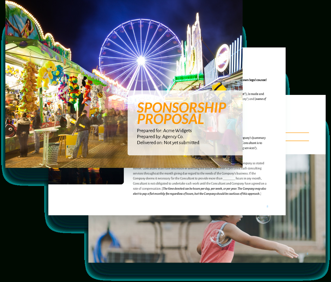 Sponsorship Proposal Template – Free Sample | Proposify Regarding Sponsor Card Template