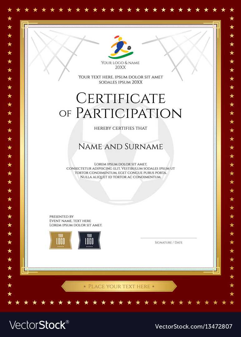 Sport Theme Certificate Of Participation Template Regarding Free Templates For Certificates Of Participation