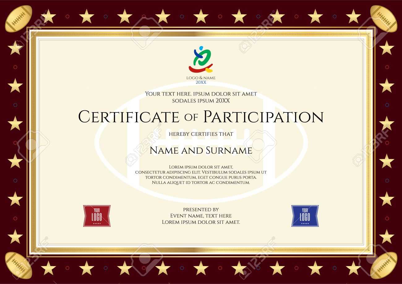 Sport Theme Certification Of Participation Template For Sport.. With Regard To Templates For Certificates Of Participation