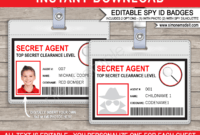 Spy Or Secret Agent Badge Template – Red inside Spy Id Card Template