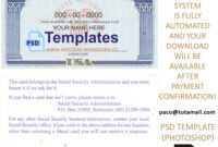 Ssn Usa Social Security Number Template in Editable Social Security Card Template