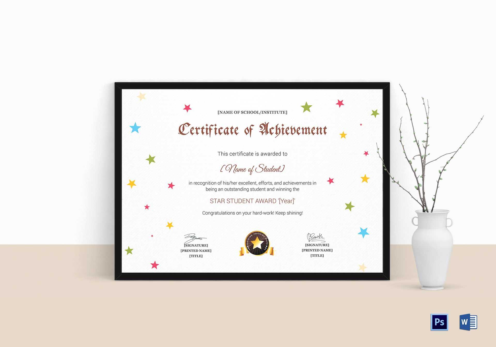Star Achievement Certificate Template Pertaining To Star Naming Certificate Template