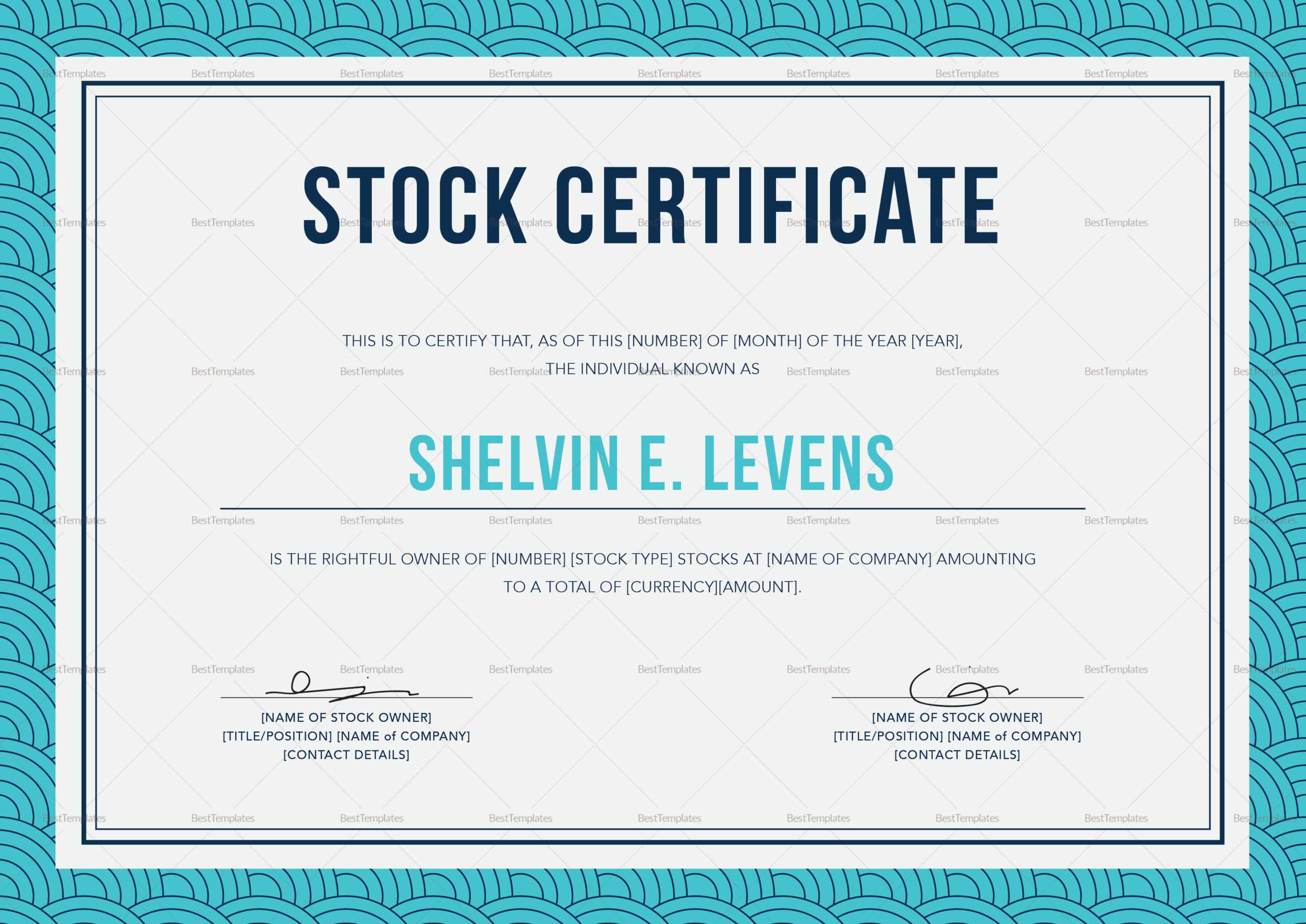 Stock Certificate Template In Stock Certificate Template Word