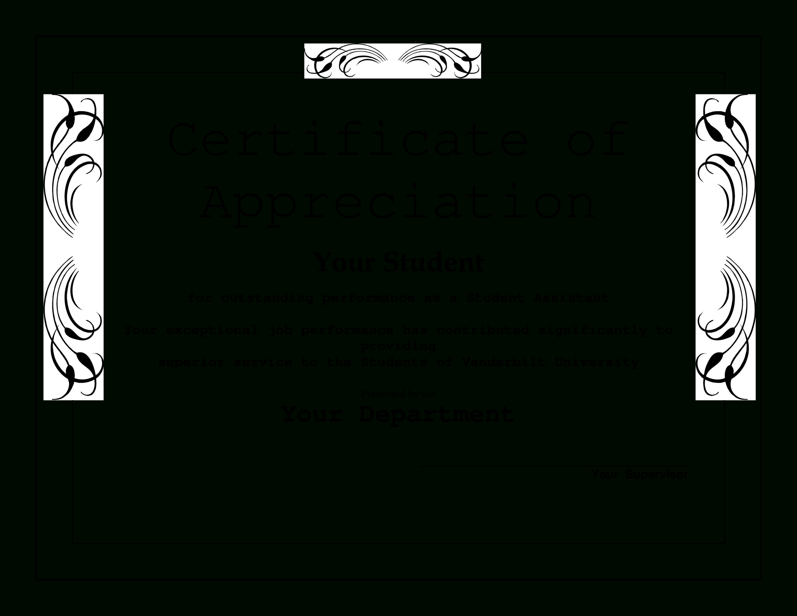 Student Appreciation Award | Templates At Pertaining To Life Saving Award Certificate Template