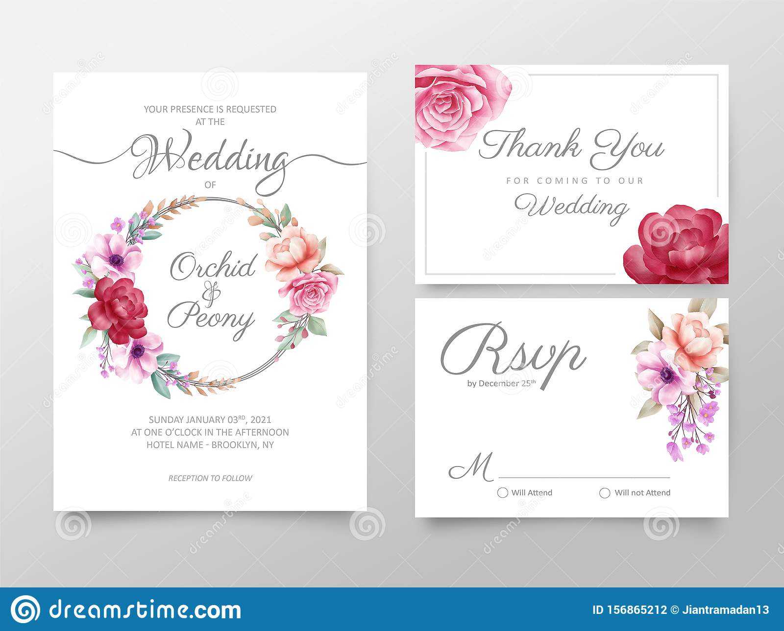 Stylish Watercolor Floral Wedding Invitation Cards Template Within Free Printable Wedding Rsvp Card Templates