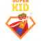 Super Kid Banner, Cute Boy In Superhero Costume And Mask Within Superhero Birthday Card Template