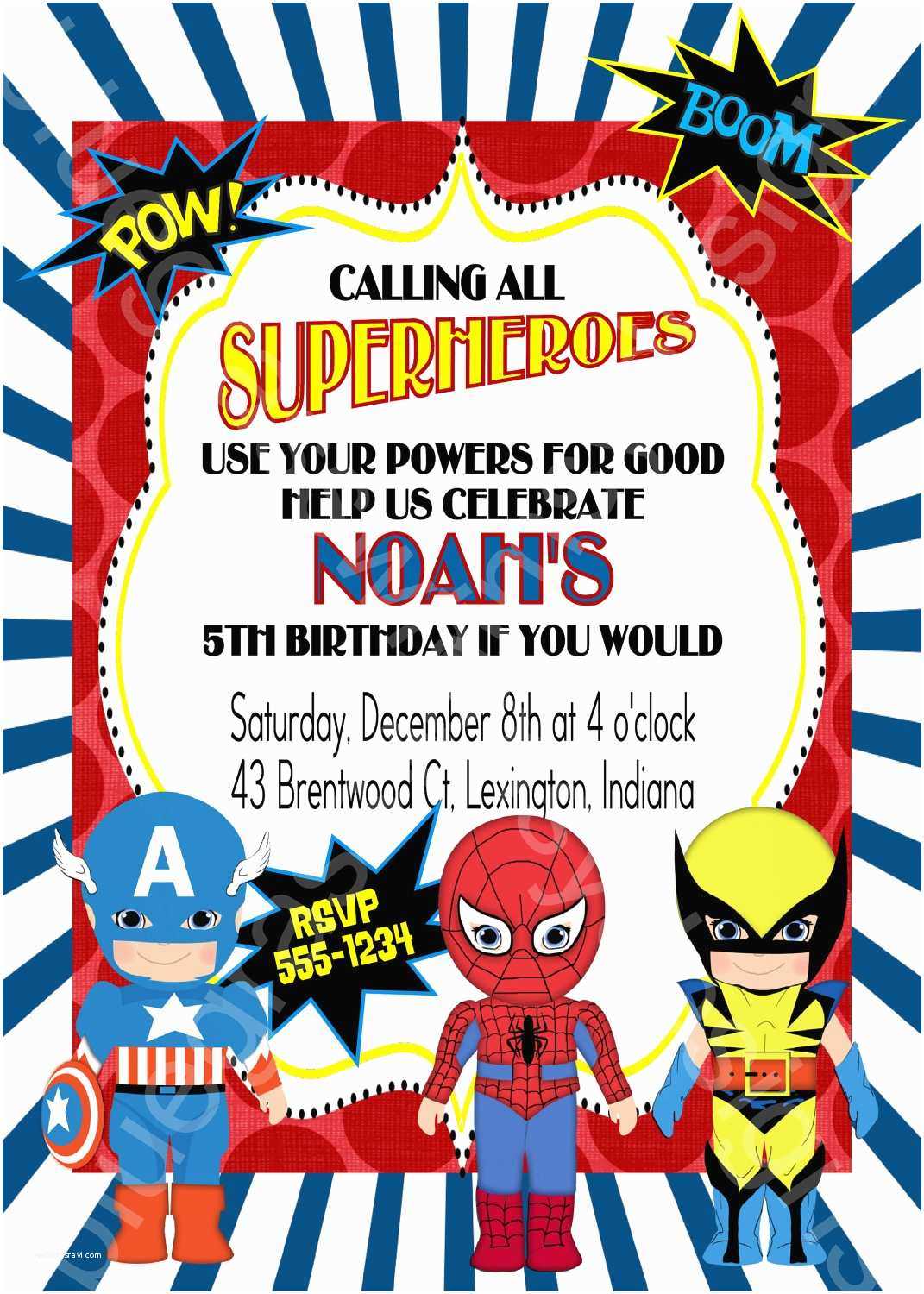 Superhero Birthday Invitations Calling All Superheroes Within Superhero Birthday Card Template