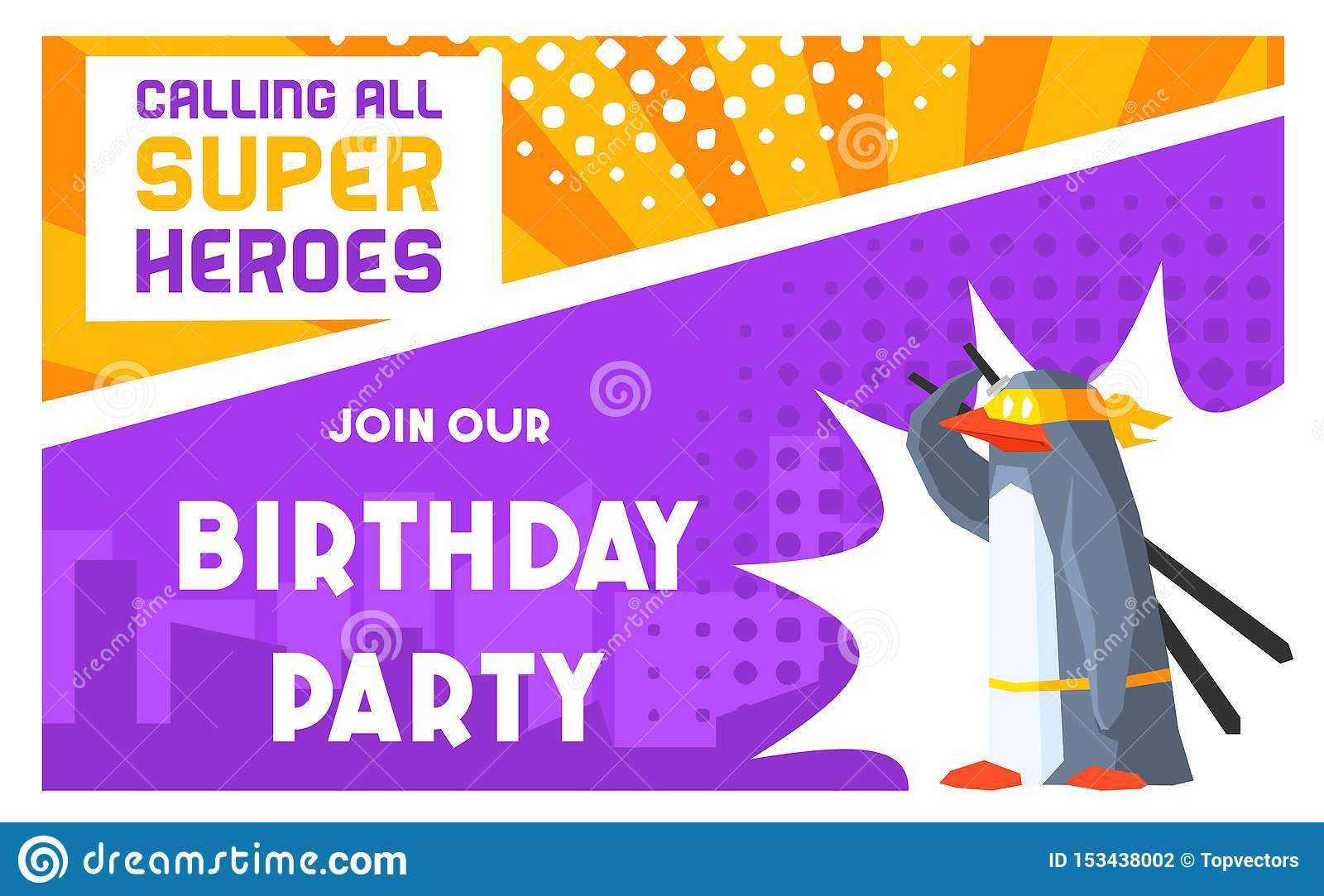 Superhero Birthday Party Banner Template, Cute Funny Penguin Regarding Superhero Birthday Card Template