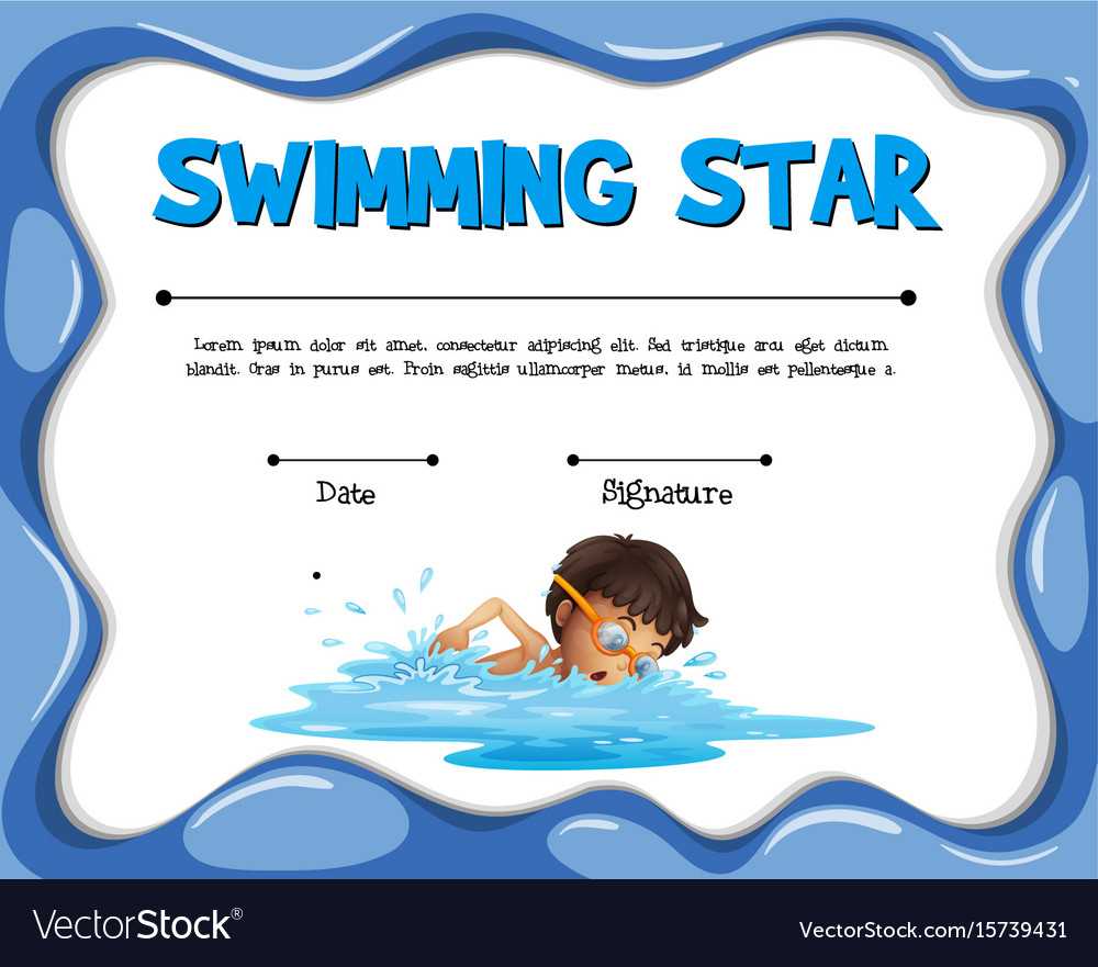 Swimming Star Certification Template With Swimmer Inside Star Of The Week Certificate Template