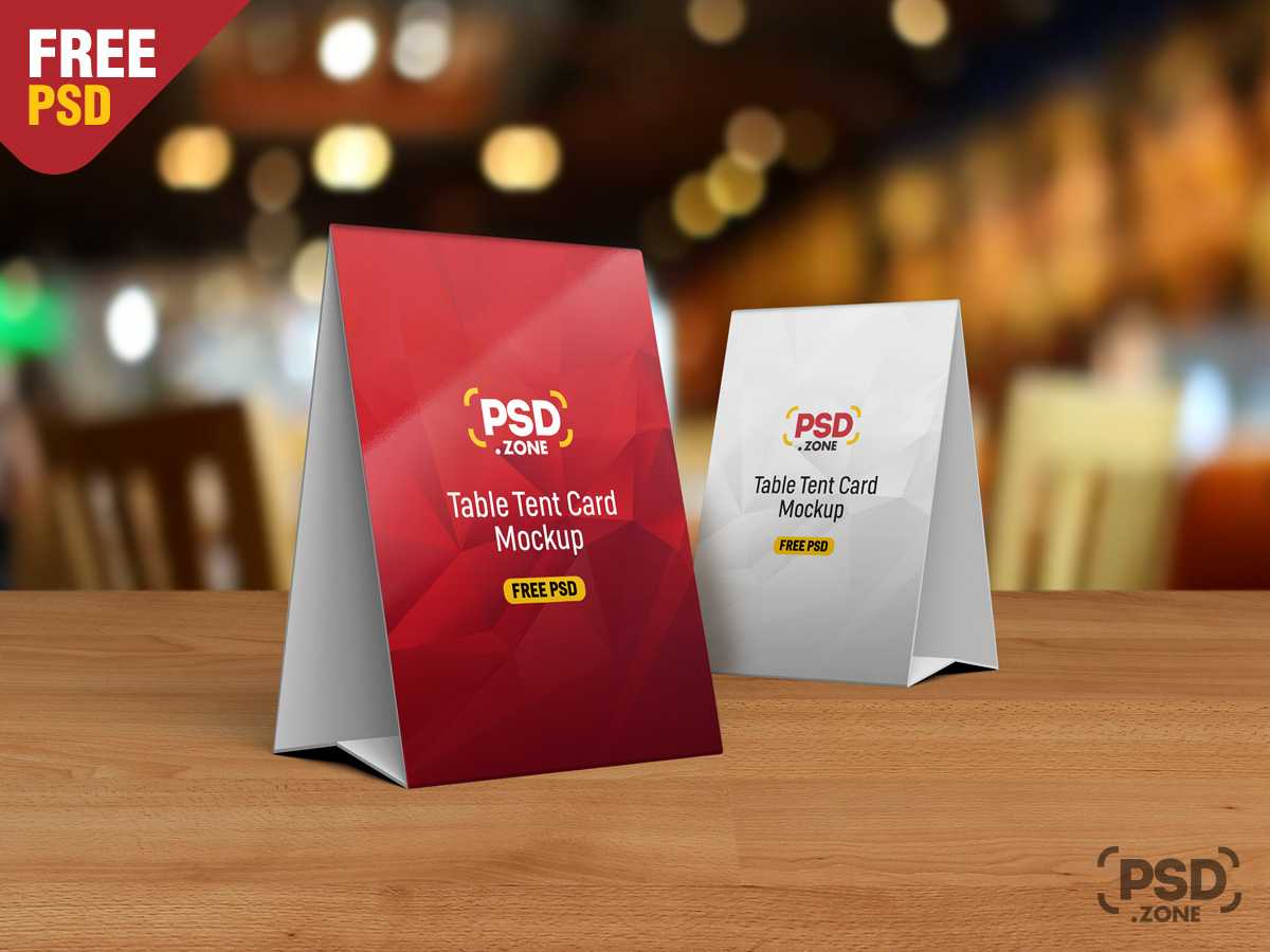 Table Tent Card Mockup Psd – Psd Zone In Free Tent Card Template Downloads