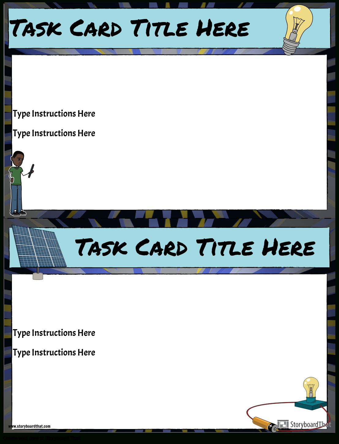 Task Card Template Storyboardanna Warfield With Task Cards Template