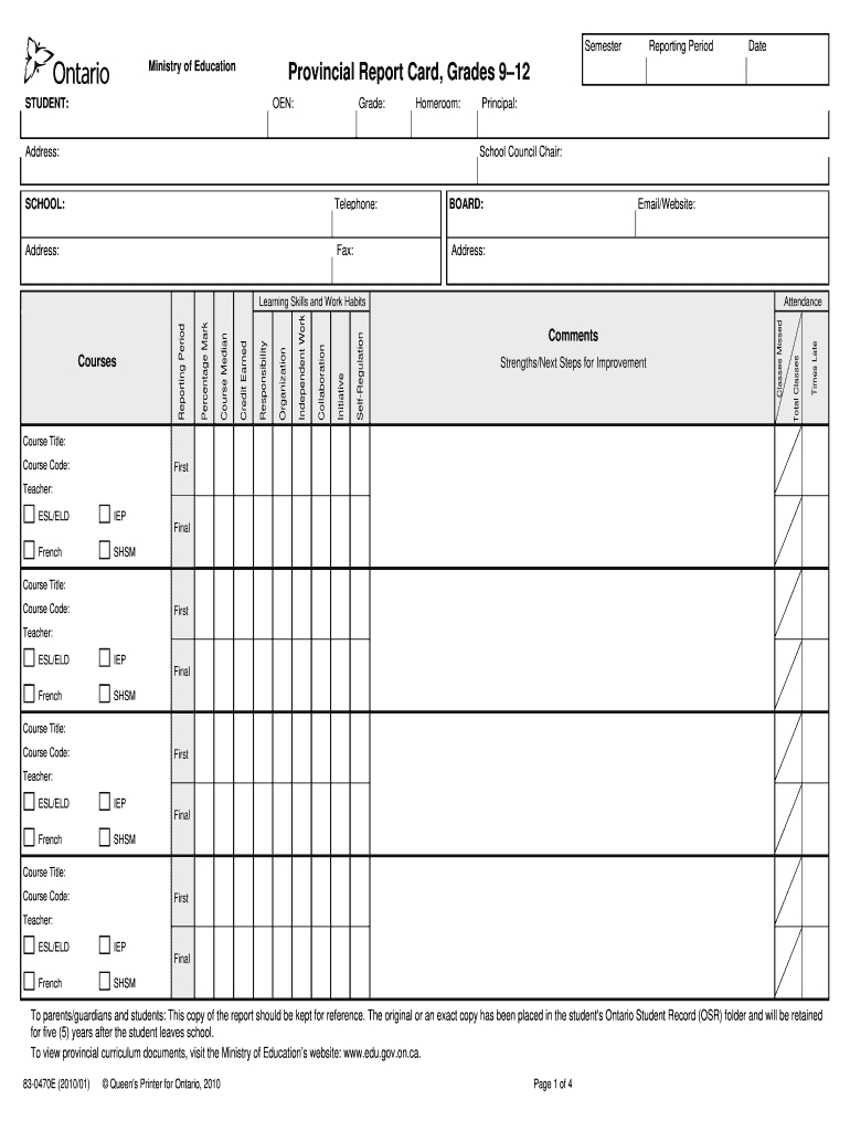 Tdsb Report Card Pdf – Fill Online, Printable, Fillable With Report Card Template Middle School