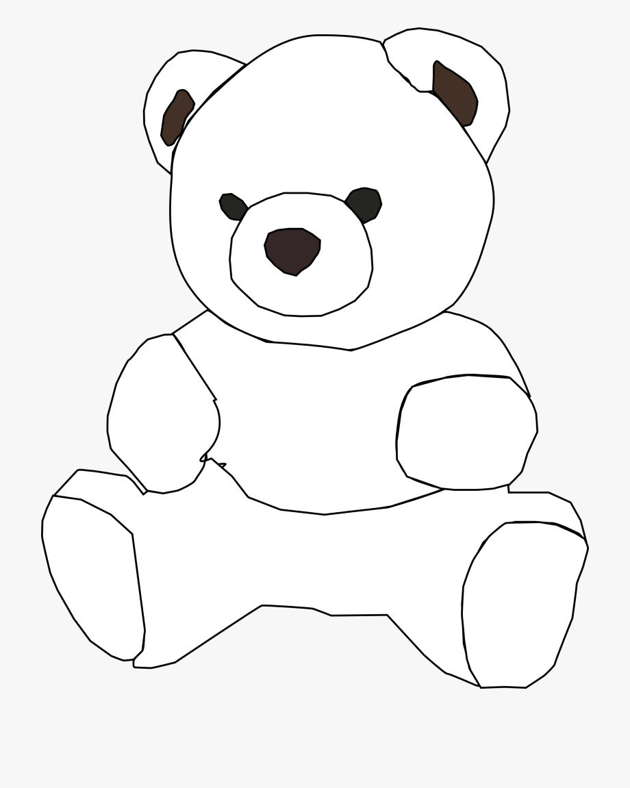 Teddy Bear Clipart Black And White – Teddy Bear Plain Black For Teddy Bear Pop Up Card Template Free