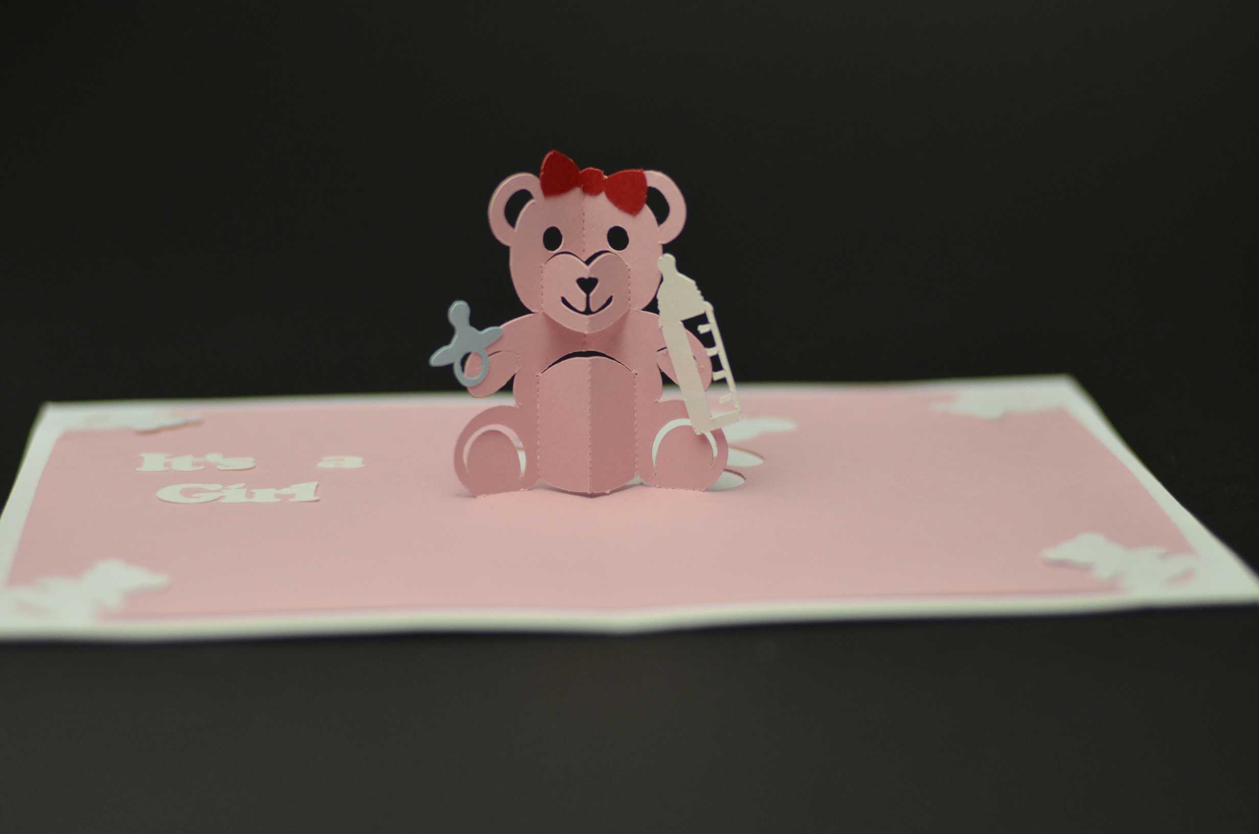 Teddy Bear Pop Up Card Template Pertaining To Wedding Pop Up Card Template Free