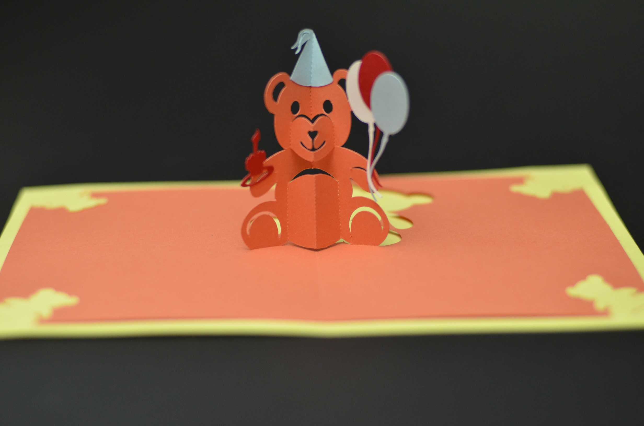 Teddy Bear Pop Up Card Template Within Free Pop Up Card Templates Download