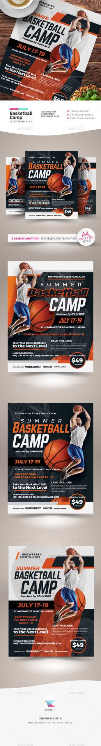 Teens Stationery And Design Templates From Graphicriver Inside Basketball Camp Brochure Template