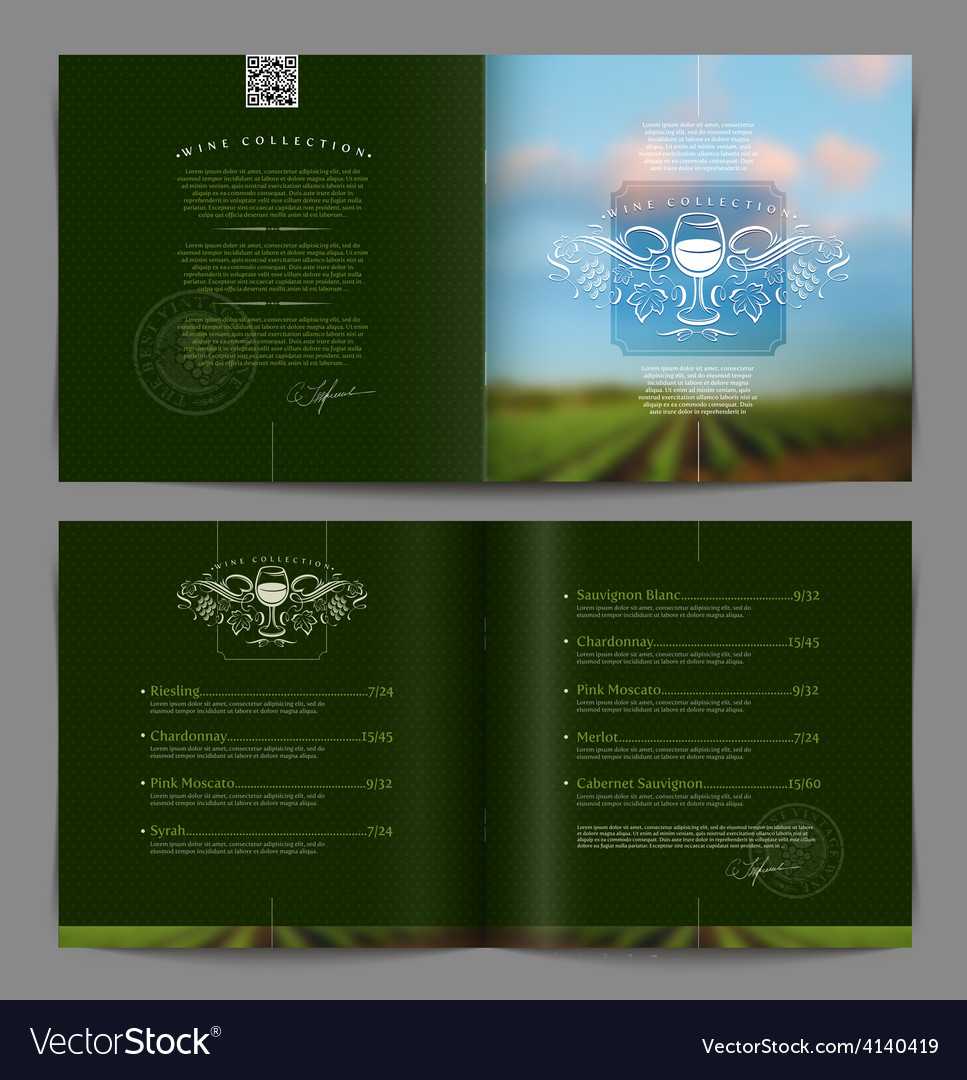 Template Booklet Design – Wine List Or Catalog Pertaining To Wine Brochure Template