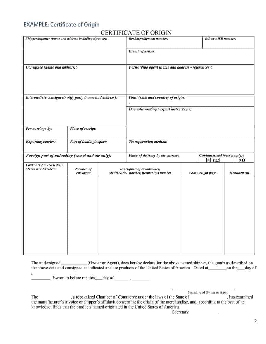 Template Certificate Of Origin – Milas.westernscandinavia With Certificate Of Origin For A Vehicle Template