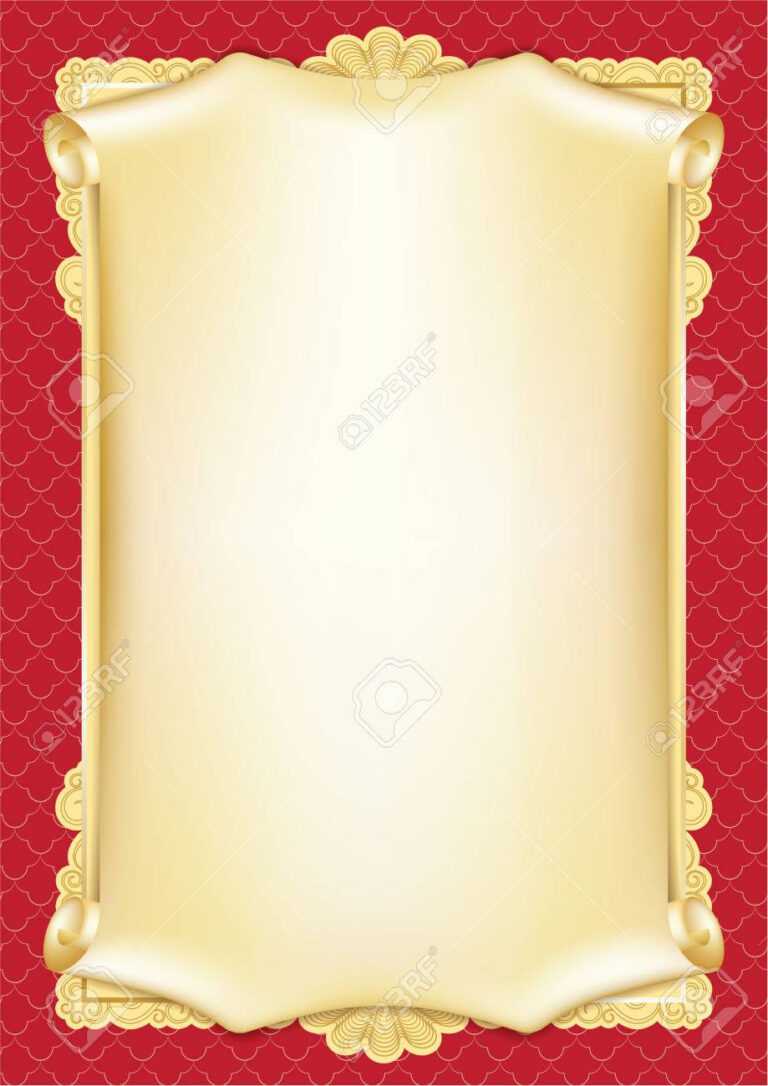 Template For Diploma, Certificate, Card With Scroll And Decorative.. In ...