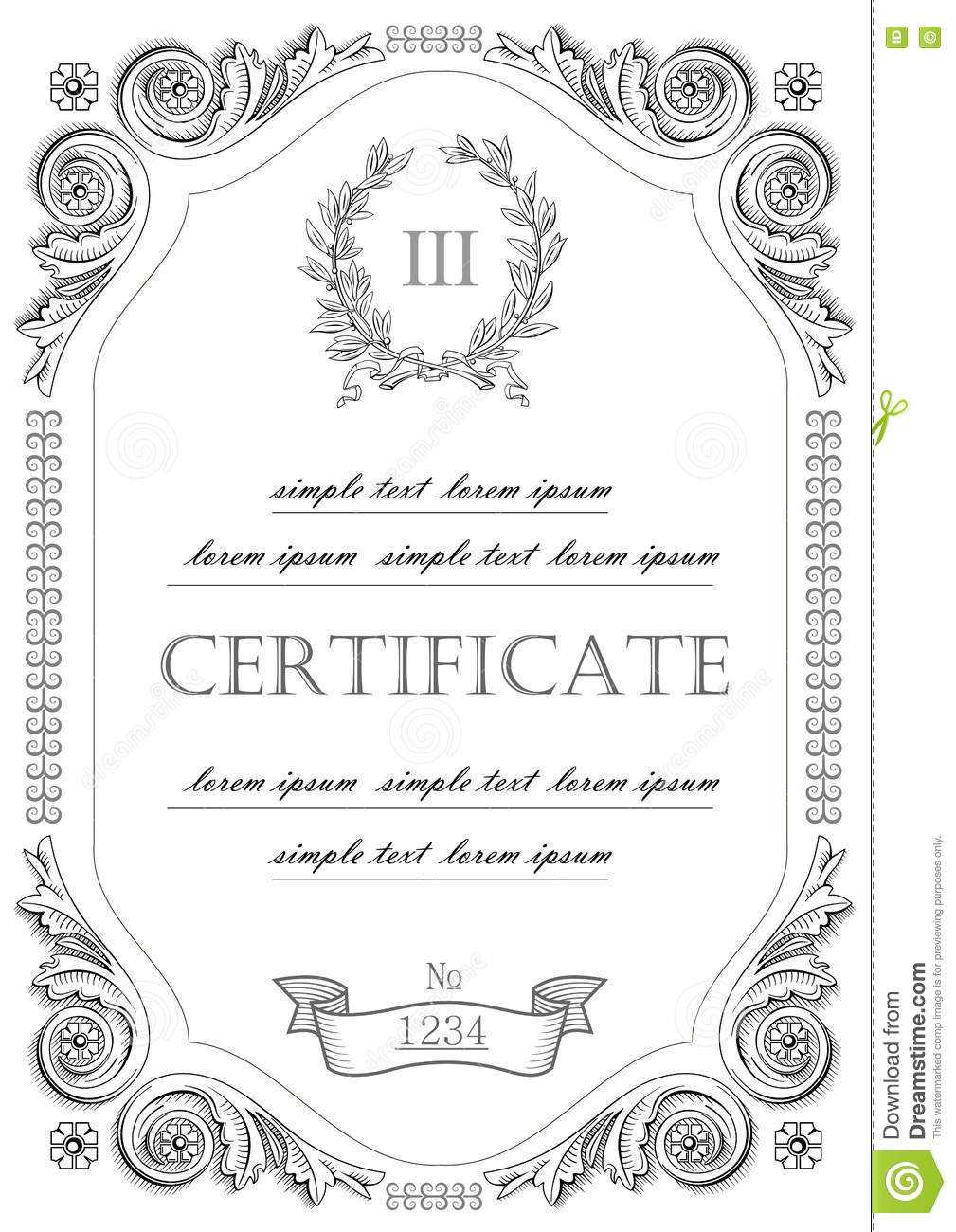 Template For The Certificate Stock Vector – Illustration Of Throughout Certificate Of License Template