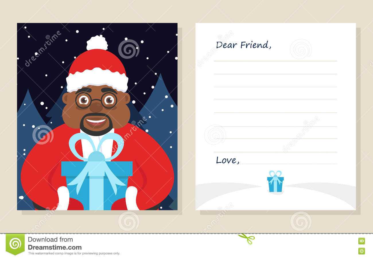 Template Greeting Card New Year`s Or Merry Christmas Letter Inside Christmas Note Card Templates