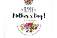 Template Happy Mothers Day Card With Flowers inside Mothers Day Card Templates