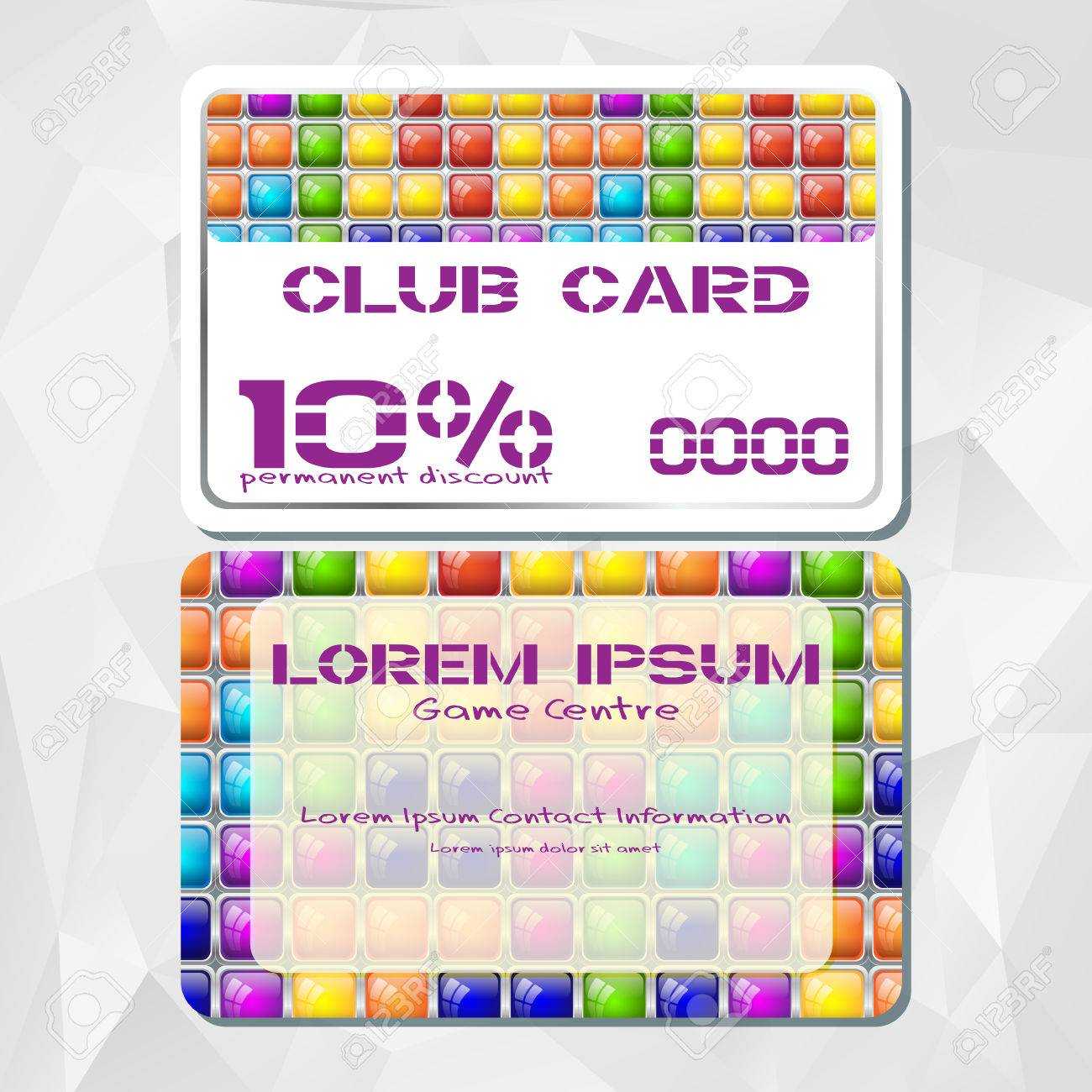 Template Of Discount Card In Tile Style With Colorful Mosaic.. Pertaining To Clue Card Template