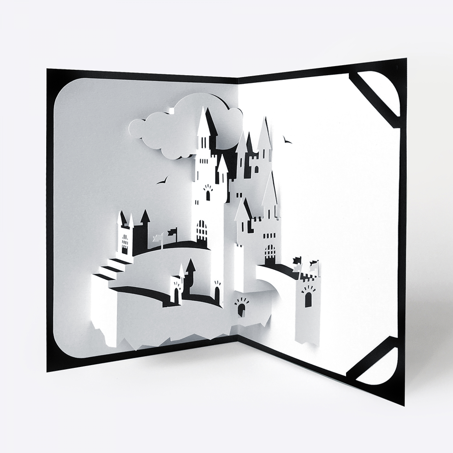 Template Pop Up Card «Castle» For Pop Up Card Templates Free Printable