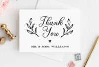 Thank You Card Template, Printable Rustic Wedding Thank with Thank You Note Card Template