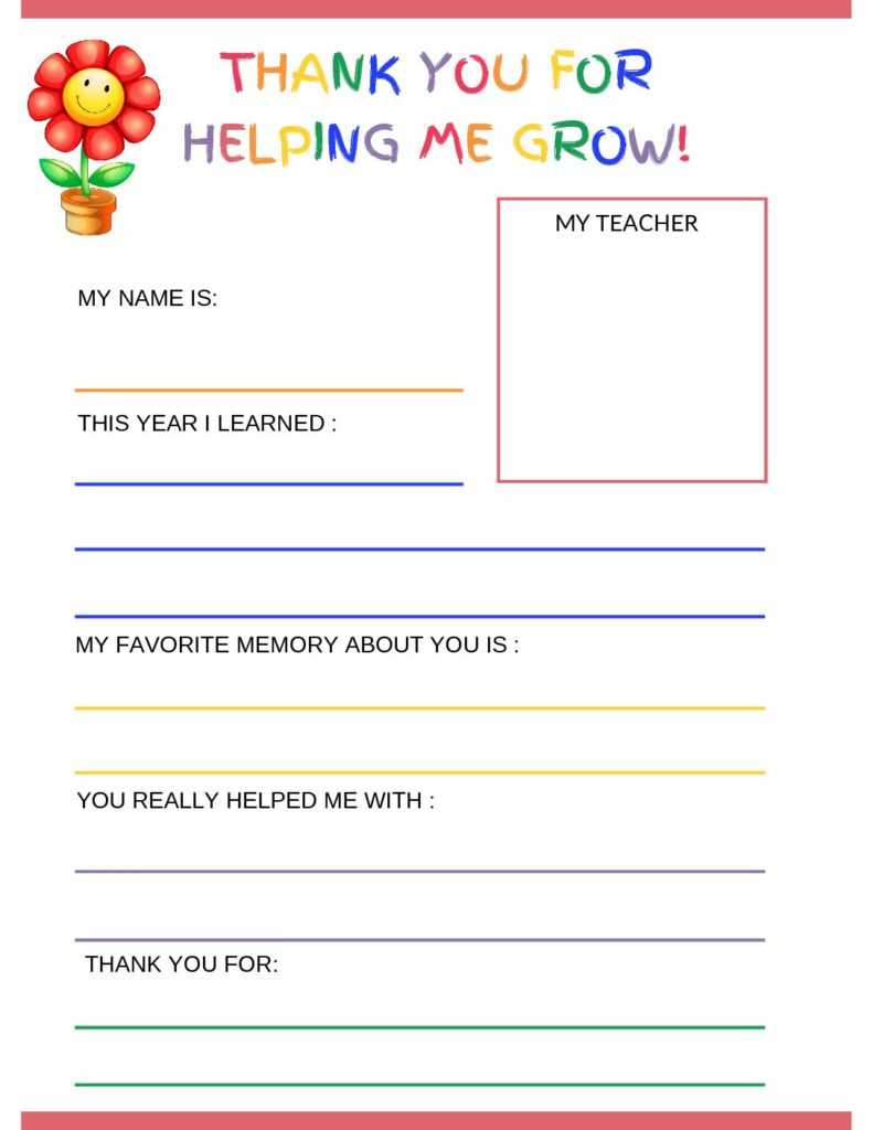 Thank You Letter To Teacher From Student – Free Printable In Thank You Card For Teacher Template