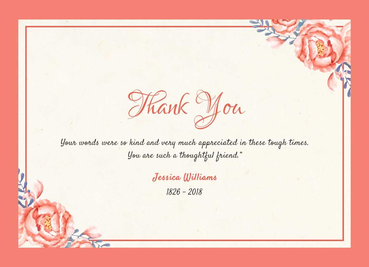 Thank You Notes Funerals - Milas.westernscandinavia With Sympathy Thank You Card Template