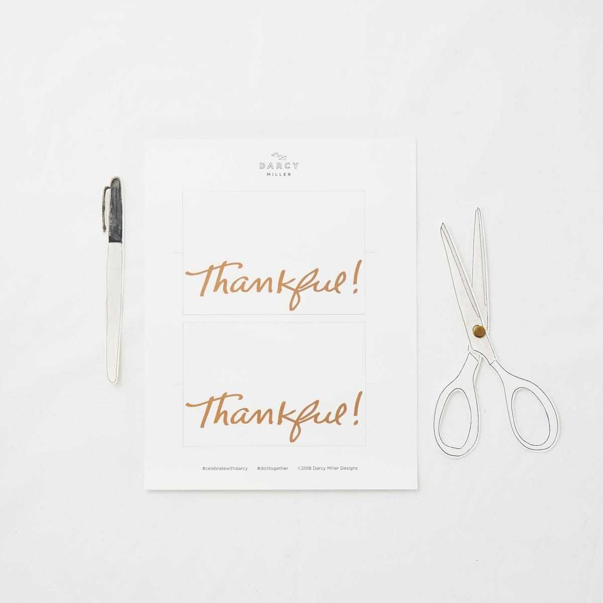 Thankful Table Card | Darcy Miller Designs With Place Card Setting Template