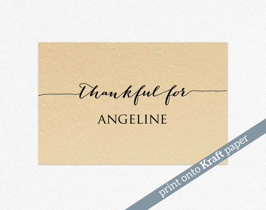 Thanksgiving Place Cards · Wedding Templates And Printables In Thanksgiving Place Cards Template