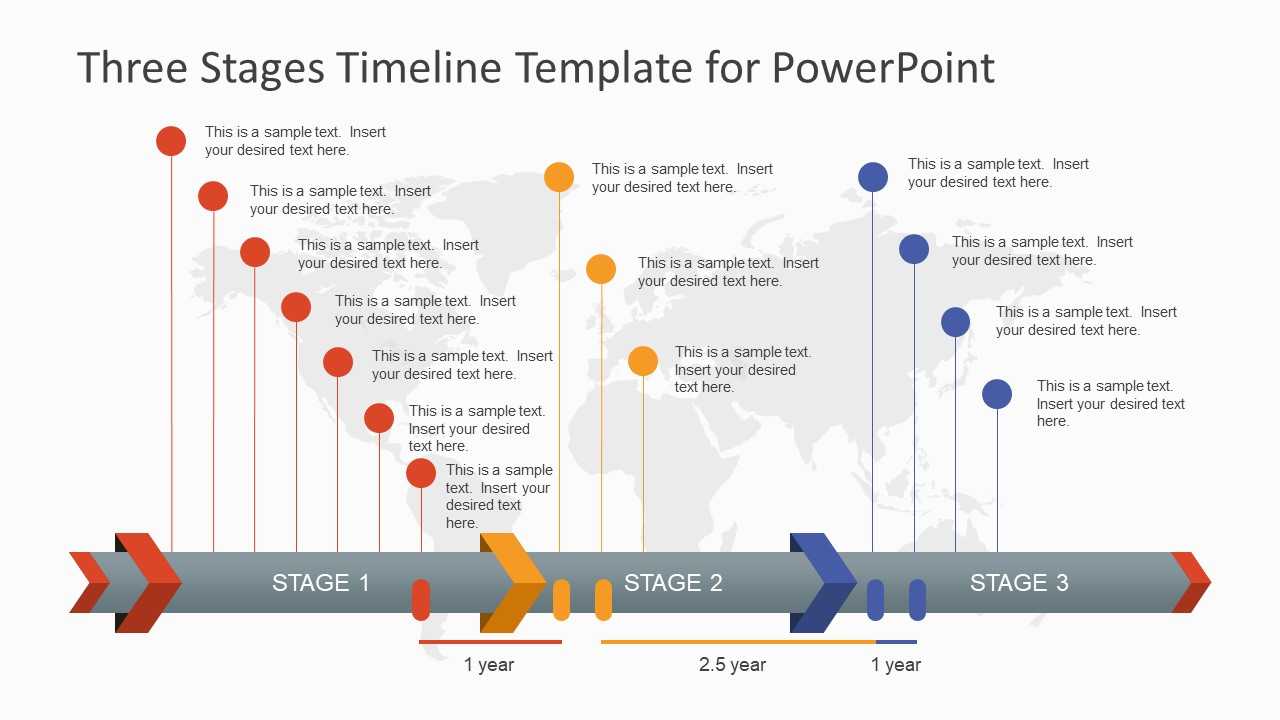 Three Stages Timeline Template For Powerpoint For Project Schedule Template Powerpoint