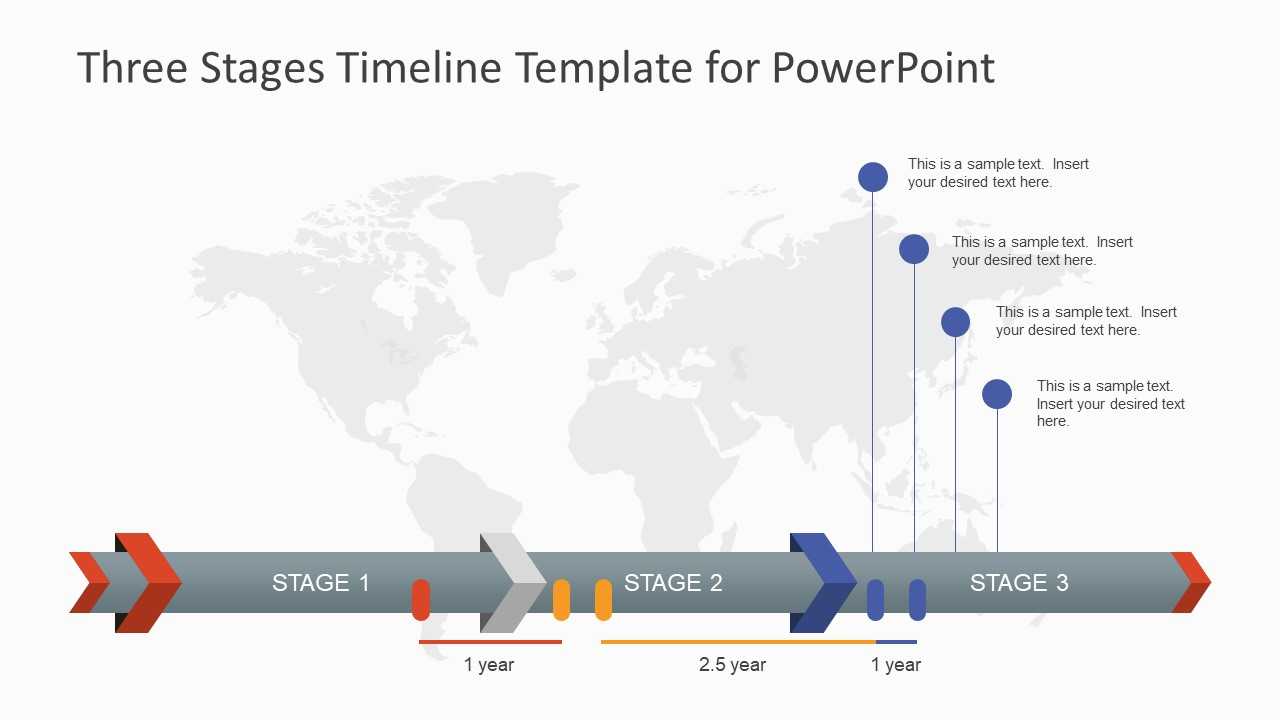 Three Stages Timeline Template For Powerpoint Intended For What Is Template In Powerpoint