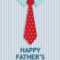 Tie Father's Day Card (Quarter Fold) In Quarter Fold Greeting Card Template