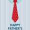 Tie Father's Day Card (Quarter-Fold) throughout Quarter Fold Birthday Card Template