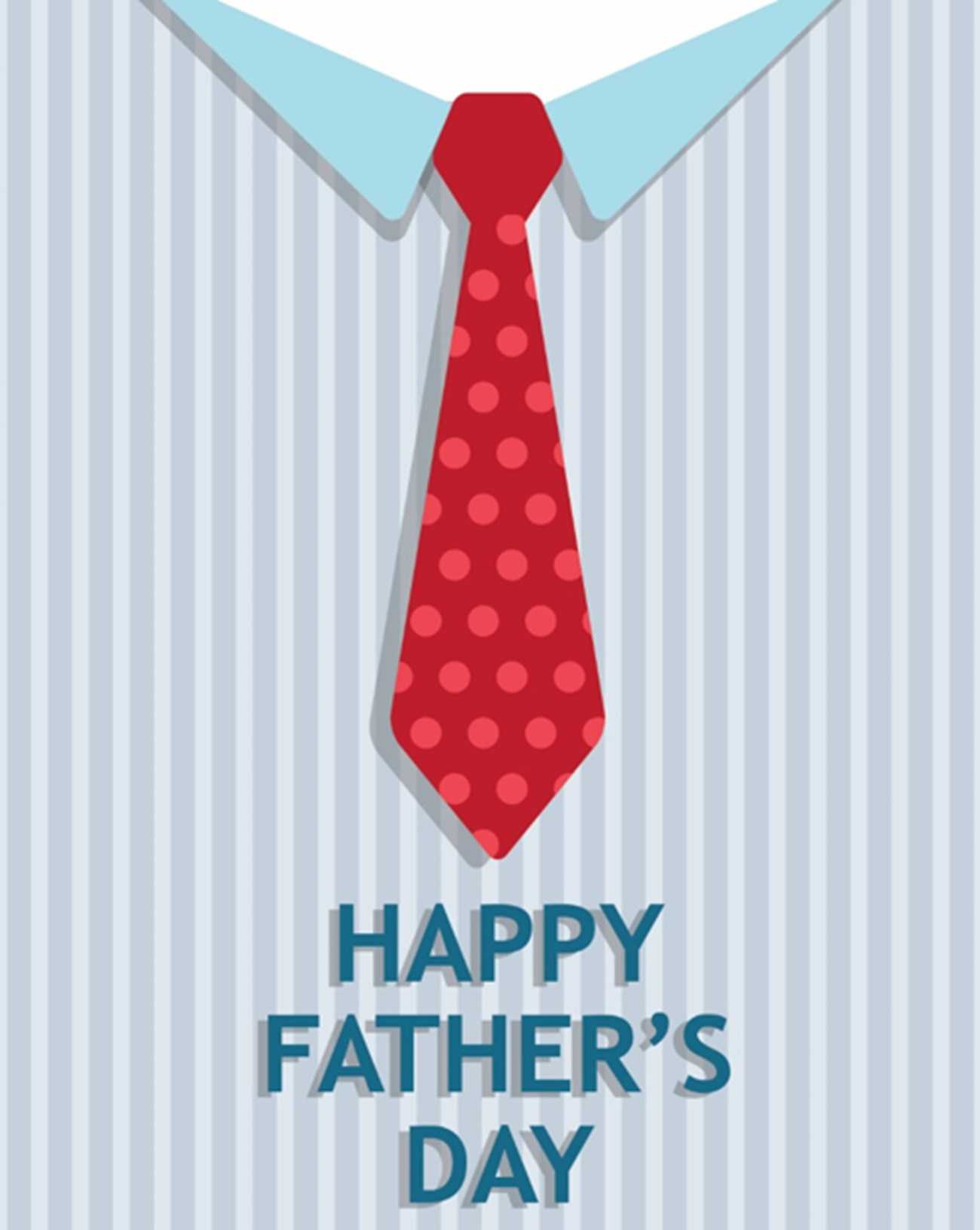 Tie Father's Day Card (Quarter Fold) With Quarter Fold Card Template
