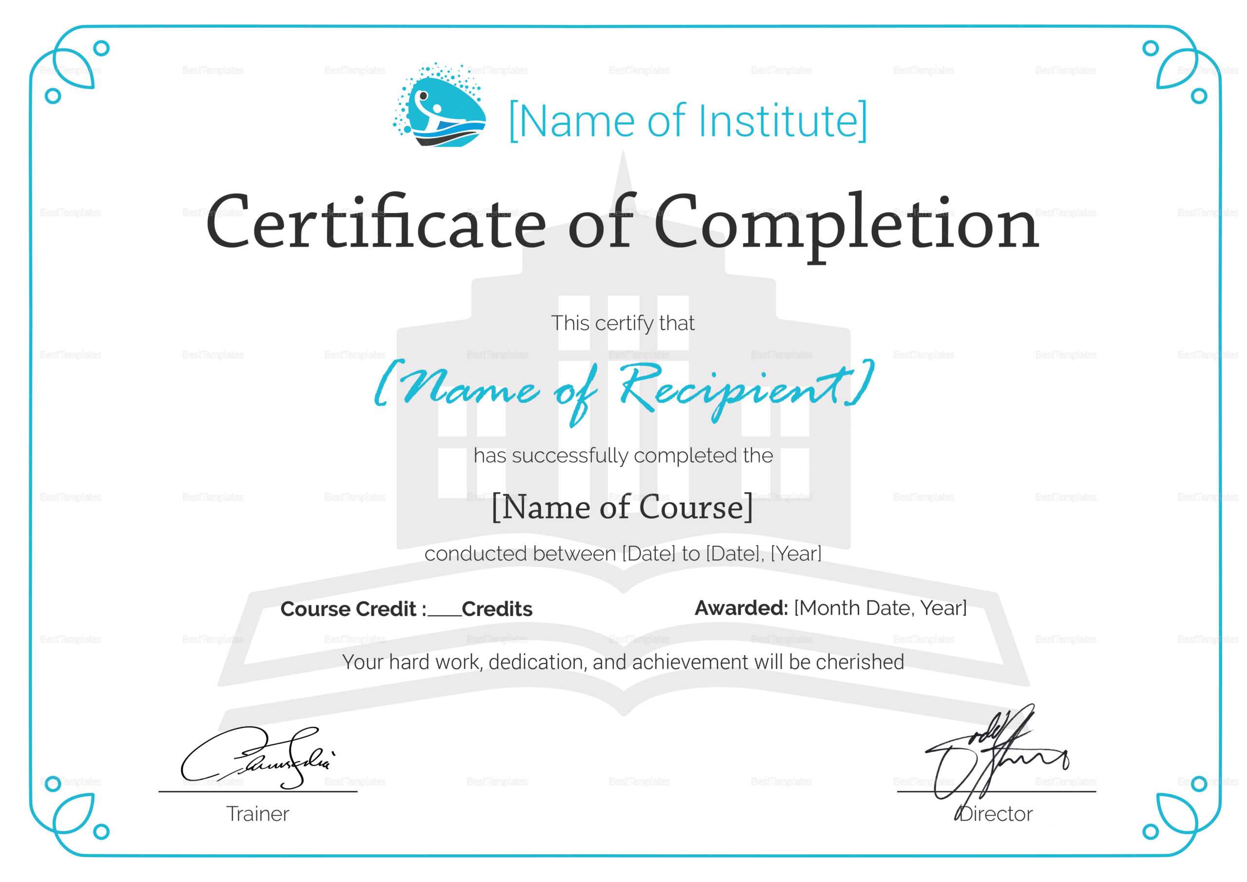 Training Completion Certificate Sample – Milas Within Free Training Completion Certificate Templates
