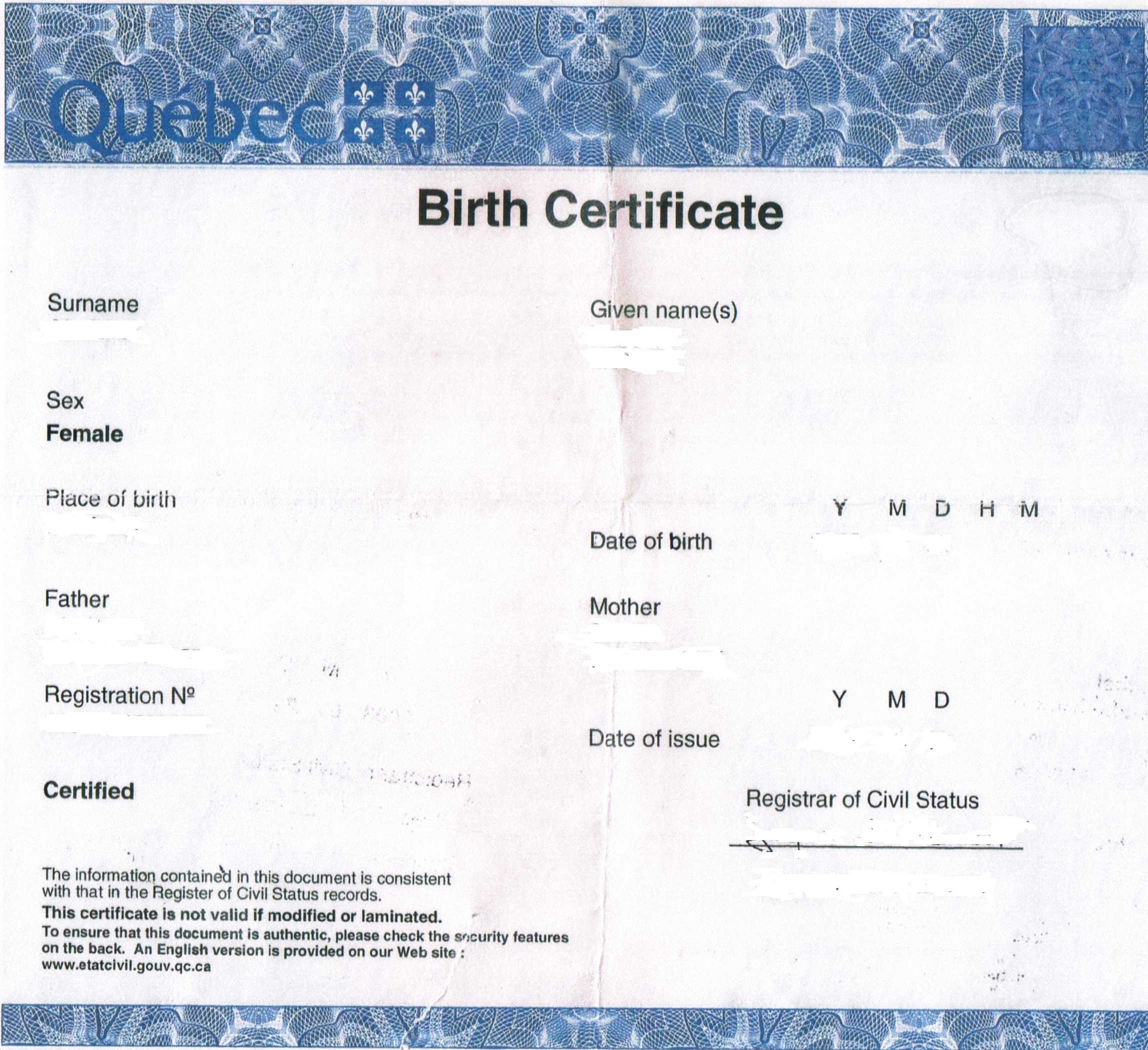 Translating Own Birth Certificate For Nvc. – Ir 1 / Cr 1 With Regard To Uscis Birth Certificate Translation Template