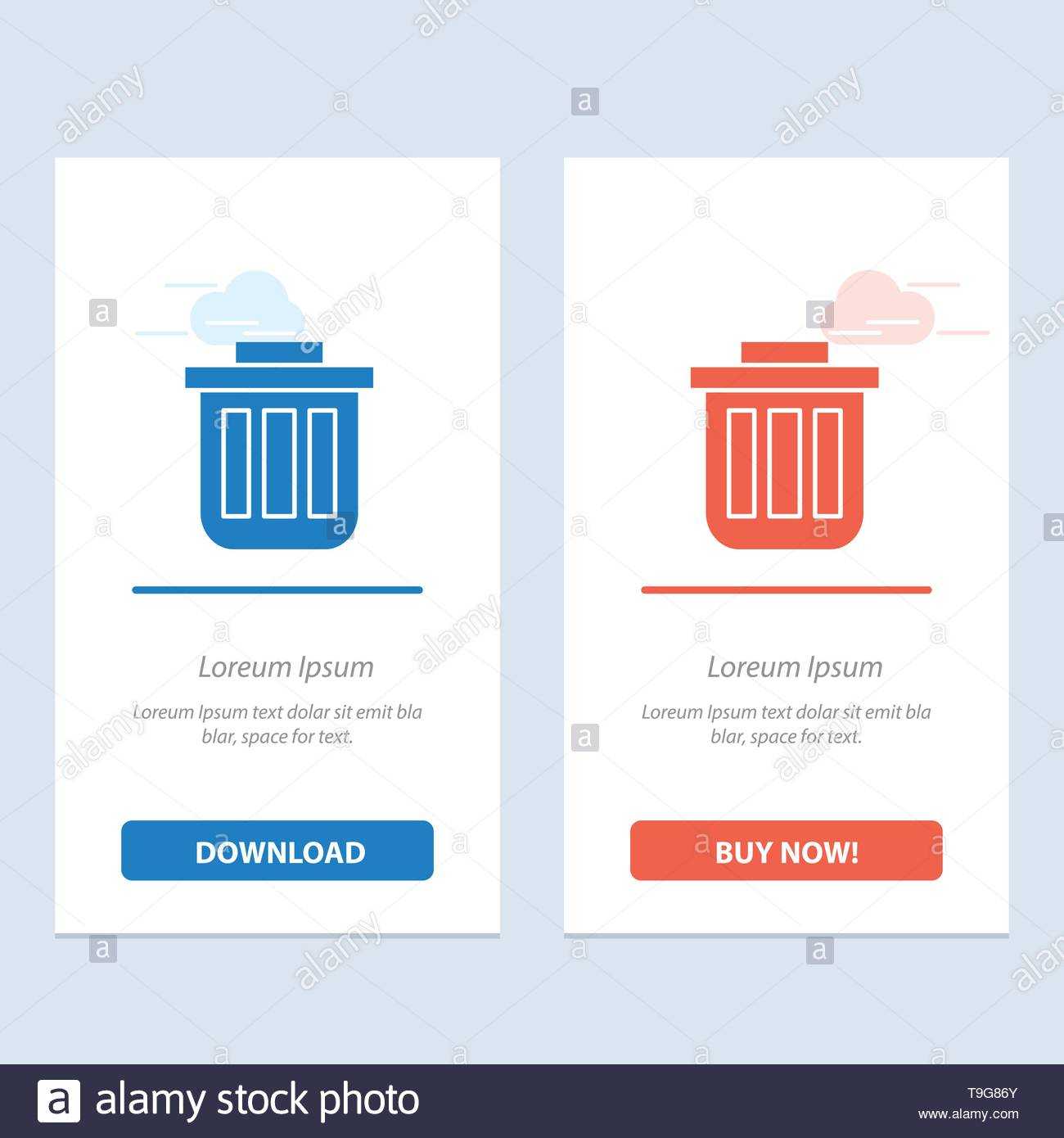 Trash, Basket, Bin, Can, Container, Dustbin, Office Blue And Within Bin Card Template